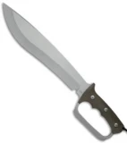 Treeman Knives Combat Machete D-Guard Knife Micarta (12" Mag Silver)