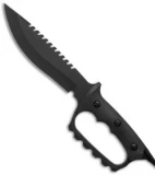 Treeman Knives Original Combat Bowie D-Guard Knife Black G-10 (8" Black)