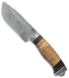 Olamic Cutlery Birch Skinner Fixed Blade Knife (4.375" Damascus) 1655