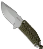 Boker Plus Prime Fixed Blade Knife Green Paracord (3.75" Bead Blast) 02BO380