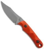 Gavko Custom Knives EDC Bowie Neck Knife Orange G10 (3.25" Stonewash)