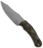 Gavko Custom Knives Bowie Fixed Blade Knife OD Green Micarta (4.25" Stonewash)