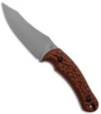 Gavko Custom Knives T-Rex Fixed Blade Knife Crater Orange G10 (4.25" Stonewash)