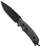 Attleboro Knives Battle Knife Fixed Blade w/ Black Sheath (4.5" Black Serr)
