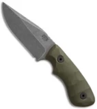 Bill Coye Ridgeback Custom Fixed Blade Knife OD Green G-10 (3.25" Acid Wash)