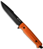 Kizlyar Supreme Knives Delta AUS-8 Orange Fixed Blade Knife (6" Black Plain)