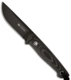 Kizlyar Supreme Knives Nikki AUS-8 Fixed Blade Knife (3.5" Black Plain)