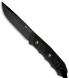 Kizlyar Supreme Knives Echo AUS-8 Fixed Blade Knife (4.625" Black Plain)