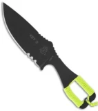 TOPS Knives Key-D Knife Lime Green Cord Wrapped Fixed Blade (3.5" Black Plain)