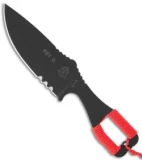 TOPS Knives Key-D Knife Red Cord Wrapped Fixed Blade (3.5" Black Plain)