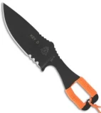 TOPS Knives Key-D Knife Orange Cord Wrapped Fixed Blade (3.5" Black Plain)