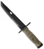 Ontario OKC-10 Tanto Bayonet System Green Knife (7.5" Black Serr)