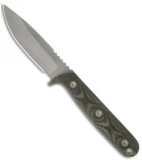 Entrek Backup Utility Knife Drop Point Fixed Blade (3.875" Bead Blast Plain)