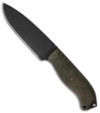 Winkler Knives Bushcraft Knife Green Canvas Laminate (4.375" Caswell)