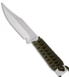 Strider WP Bowie Knife Fixed Blade w/ Olive Cord Wrap (4" Stonewash)