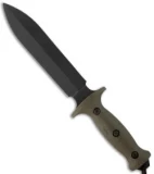 Treeman Knives Combat Dagger D/E Fixed Blade Knife Green Micarta (8" Plain)