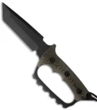 Treeman Knives Ultra Phalanx D-Guard Knife Black/OD G10 (6" Plain)