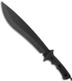Treeman Knives Combat Machete Fixed Blade Knife (12" Black Plain)