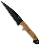 CRKT C/K Dragon Fixed Blade Knife Desert Tan G-10 (4.5" Black) 2010DK