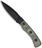TOPS Knives Little Bro Knife Fixed Blade (3" Black Plain) LBRO-01