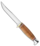 Ka-Bar Little Finn Hunter Fixed Blade Knife Leather Handle (3.7" Polish) 1226