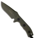 Microtech Currahee Drop Point Knife Fixed Blade (4.5" Green D2) 102-1GR