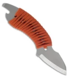 Gray Precision Otterchizell Titanium Knife Orange Paracord Wrap (2" Bead Blast)