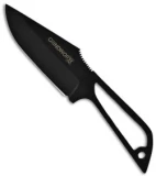 Grindworx Knives Eclipse Fixed Blade Knife (4" Black Plain)