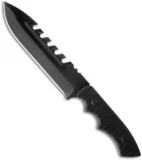 Brous Blades Coroner Knife Fixed Blade (6.25" Black Plain)