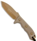 Microtech Currahee Tanto Knife Fixed Blade (4.5" Tan Plain) 103-1TA