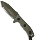 Microtech Currahee Tanto Knife Fixed Blade (4.5" OD Green Full Serr) 103-3GR