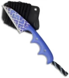 Alan Folts Custom Titanium Minimalist Wharncliffe Neck Knife w/ Blue G10
