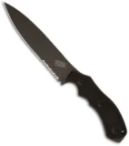 Bastinelli Raptor GT6 Mid-Tech  Black Fixed Blade Knife (5.5" Serr)