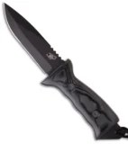 Scorpion Knives Overt Interceptor Knife Fixed Blade (5" Black Plain)