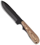 Shadow Tech Knives Wolf Drop Point Knife Fixed Blade Micarta (4.38" Black Plain)
