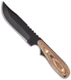 Shadow Tech Knives Wolf Bowie Knife Fixed Blade w/ Micarta (4.38" Black Plain)