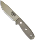 ESEE Knives ESEE-4S-MB-DT Wilderness Knife w/ MOLLE Back (4.5" Tan Serr)