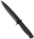 EnTrek Close Combat MKII Knife D/E Tactical Fixed Blade (7" Black Plain)