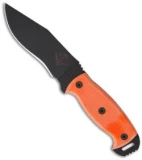 Ontario Night Stalker 4 Knife w/ Orange G10 Handle (5.5" Black Plain) NS-4