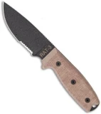 Ontario RAT-3 Knife Fixed Blade 1095 Steel w/ Green Sheath (3.75" Black Serr)