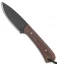 JRs Knives Neckr Fixed Blade Knife Flat Grind Burlap Micarta (2.75" Black)