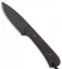 JRs Knives Neckr Fixed Blade Knife Flat Grind Black Burlap/Orange  (2.75" Black)