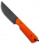 JRs Knives Str8 BK Fixed Blade Knife Chisel Orange G-10 (2.75" Black)