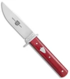 GEC H10 Hunter Fixed Blade Knife Red Linen Micarta (3.5" Satin)