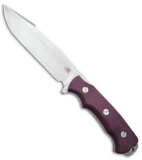 Hinderer Knives Fieldtac 6" Fixed Blade Knife Burgundy Micarta (Stonewash)