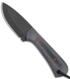 JRs Knives Junior Fixed Blade Knife Fuller Black Micarta/Red Pins (2.25" Black)