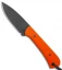 JRs Knives Neckr Fixed Blade Knife Flat Grind Orange G-10 (2.75" Black)
