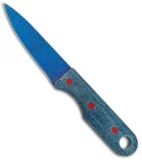 John Gray Knives Custom Fixed Blade Steak Knife Blue Terotuf (3.5" Graytanium)