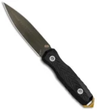 EOS Mini Thresher Fixed Blade Knife Black (3.6" OD Green) w/ Custom Sheath