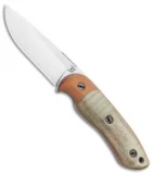 Dark Timber Knives Bushy Knife Green Curly Maple / Natural Micarta (4" Satin)